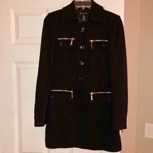 INC Black Button Coat